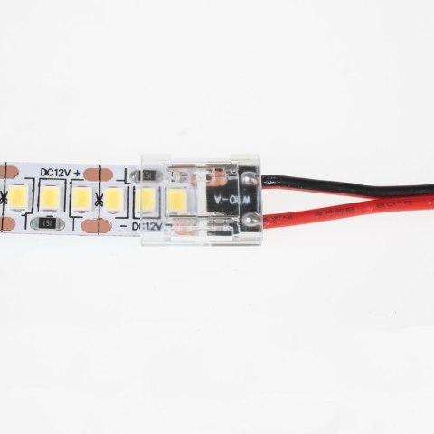 Konektor Złączka Taśm LED V-TAC Przeźroczysta Z przewodami Gęste/Zwykłe/COB 10mm Konektor Złączka Taśm LED V-TAC Przeźroczysta Z przewodami Gęste/Zwykłe/COB 10mm