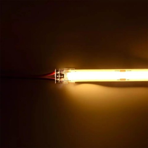 Konektor Złączka Taśm LED V-TAC Przeźroczysta Z przewodami Gęste/Zwykłe/COB 10mm Konektor Złączka Taśm LED V-TAC Przeźroczysta Z przewodami Gęste/Zwykłe/COB 10mm