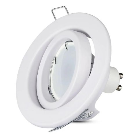 Oczko V-TAC GU10 Okrągłe Ruchome Białe VT-7227RD-WH Oczko V-TAC GU10 Okrągłe Ruchome Białe VT-7227RD-WH
