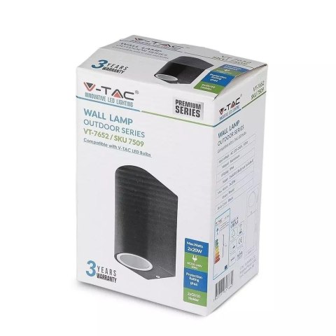 Kinkiet Ścienny V-TAC GU10 Aluminium Okrągły Czarny Góra Dół IP44 VT-7652 Kinkiet Ścienny V-TAC GU10 Aluminium Okrągły Czarny Góra Dół IP44 VT-7652