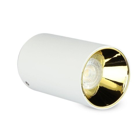 Oprawa Sufitowa V-TAC GU10 Okrągła Natynkowa Tuba Biały+Złoty 80x140mm VT-882-R 3 Lata Gwarancji Oprawa Sufitowa V-TAC GU10 Okrągła Natynkowa Tuba Biały+Złoty 80x140mm VT-882-R 3 Lata Gwarancji