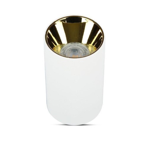 Oprawa Sufitowa V-TAC GU10 Okrągła Natynkowa Tuba Biały+Złoty 80x140mm VT-882-R 3 Lata Gwarancji Oprawa Sufitowa V-TAC GU10 Okrągła Natynkowa Tuba Biały+Złoty 80x140mm VT-882-R 3 Lata Gwarancji