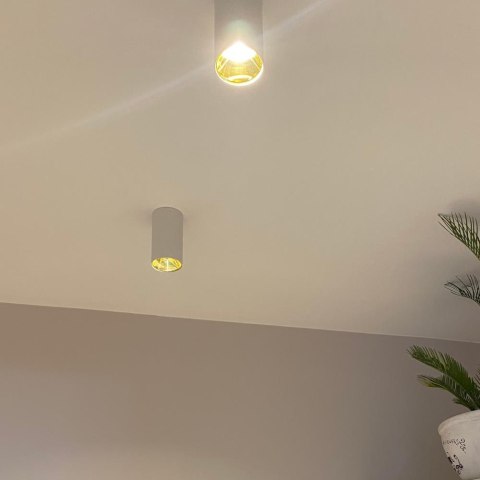 Oprawa Sufitowa V-TAC GU10 Okrągła Natynkowa Tuba Biały+Złoty 80x140mm VT-882-R 3 Lata Gwarancji Oprawa Sufitowa V-TAC GU10 Okrągła Natynkowa Tuba Biały+Złoty 80x140mm VT-882-R 3 Lata Gwarancji