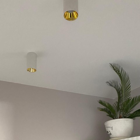 Oprawa Sufitowa V-TAC GU10 Okrągła Natynkowa Tuba Biały+Złoty 80x140mm VT-882-R 3 Lata Gwarancji Oprawa Sufitowa V-TAC GU10 Okrągła Natynkowa Tuba Biały+Złoty 80x140mm VT-882-R 3 Lata Gwarancji