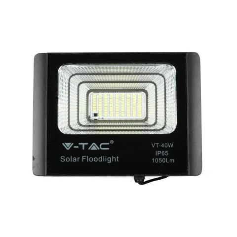 Projektor LED Solarny V-TAC 16W Czarny IP65, Pilot, Timer VT-40W 4000K 1050lm