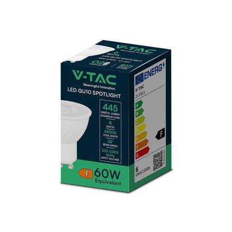 Żarówka LED V-TAC SAMSUNG CHIP 6W GU10 38st VT-227 6500K 445lm