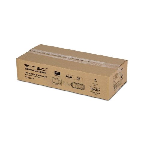 Oprawa Uliczna LED V-TAC SAMSUNG CHIP z regulacją i czujnikiem światła 50W 120Lm/W VT-59ST-S 4000K 5000lm 5 Lat Gwarancji