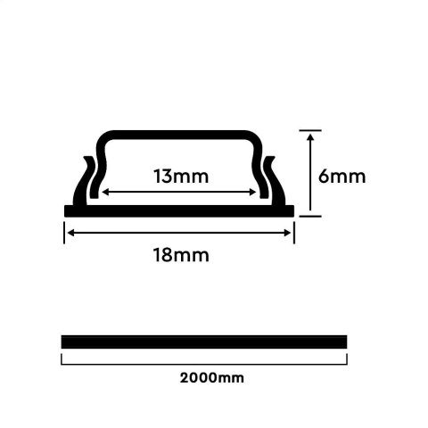 Profil Aluminiowy V-TAC 2mb Anodowany Do taśm LED ELASTYCZNY GIĘTKI 18x6mm VT-8138 Profil Aluminiowy V-TAC 2mb Anodowany Do taśm LED ELASTYCZNY GIĘTKI 18x6mm VT-8138