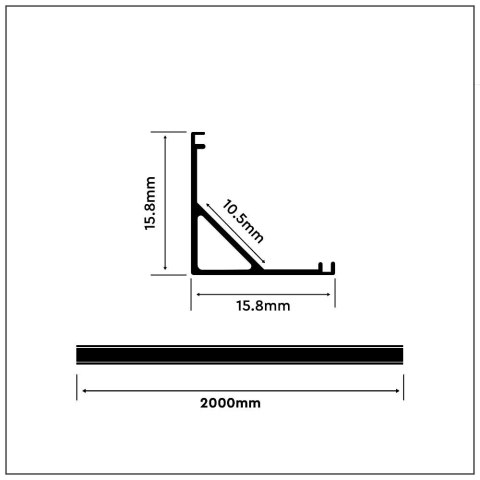 Profil Aluminiowy V-TAC 2mb Anodowany, Klosz Mleczny, Kątowy VT-8109 Profil Aluminiowy V-TAC 2mb Anodowany, Klosz Mleczny, Kątowy VT-8109