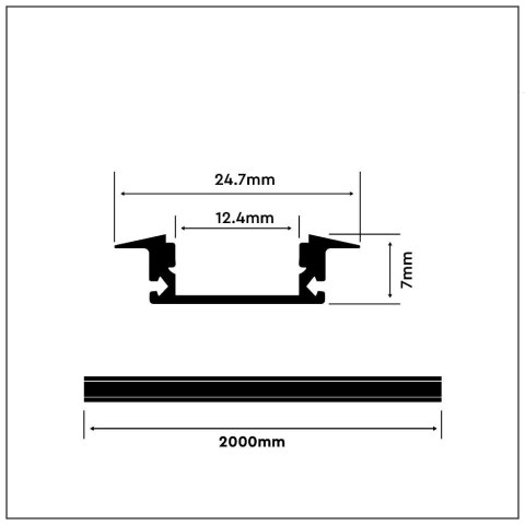Profil Aluminiowy V-TAC 2mb Anodowany, Klosz Mleczny, Wpuszczany VT-8106 Profil Aluminiowy V-TAC 2mb Anodowany, Klosz Mleczny, Wpuszczany VT-8106