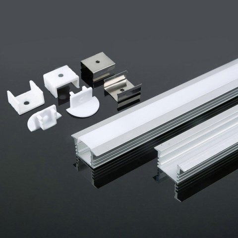 Profil Aluminiowy V-TAC 2mb Anodowany, Klosz Mleczny, Wpuszczany VT-8115 Profil Aluminiowy V-TAC 2mb Anodowany, Klosz Mleczny, Wpuszczany VT-8115