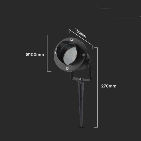Oprawa Gruntowa Ogrodowa Wbijana Aluminium GU10 Czarna z daszkiem IP65 V-TAC VT-7704 3 Lata Gwarancji Oprawa Gruntowa Ogrodowa Wbijana Aluminium GU10 Czarna z daszkiem IP65 V-TAC VT-7704 3 Lata Gwarancji
