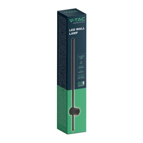 Oprawa Ścienna Elewacyjna LED V-TAC 12W IP65 Czarna 63cm VT-11112 4000K 1590lm Oprawa Ścienna Elewacyjna LED V-TAC 12W IP65 Czarna 63cm VT-11112 4000K 1590lm
