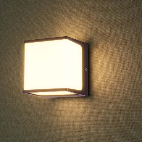 Oprawa Ścienna Ogrodowa V-TAC 8W LED IP65 120x120 Brązowa VT-708 4000K 800lm Oprawa Ścienna Ogrodowa V-TAC 8W LED IP65 120x120 Brązowa VT-708 4000K 800lm