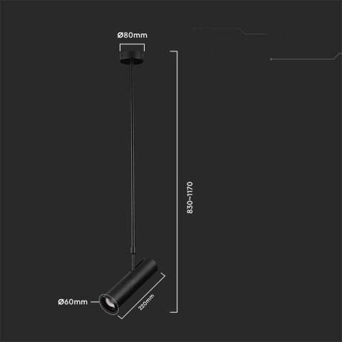 Oprawa Sufitowa V-TAC GU10 Regulowana 830-1170mm Czarna VT-7900 3 Lata Gwarancji Oprawa Sufitowa V-TAC GU10 Regulowana 830-1170mm Czarna VT-7900 3 Lata Gwarancji