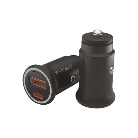 Samochodowa Ładowarka do zapalniczki V-TAC USB 12-24V 18W + USB-C 20W VT-5318 Samochodowa Ładowarka do zapalniczki V-TAC USB 12-24V 18W + USB-C 20W VT-5318