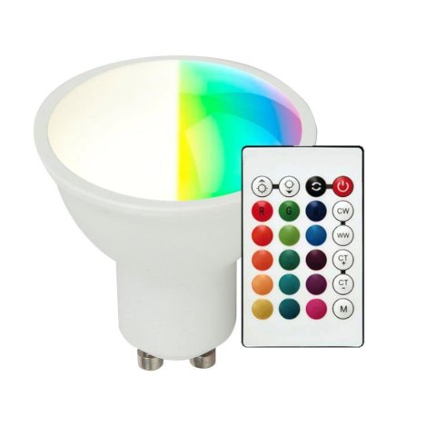 Żarówka LED V-TAC 4,8W GU10 Pilot VT-2244-N-1 RGB+4000K 420lm Żarówka LED V-TAC 4,8W GU10 Pilot VT-2244-N-1 RGB+4000K 420lm