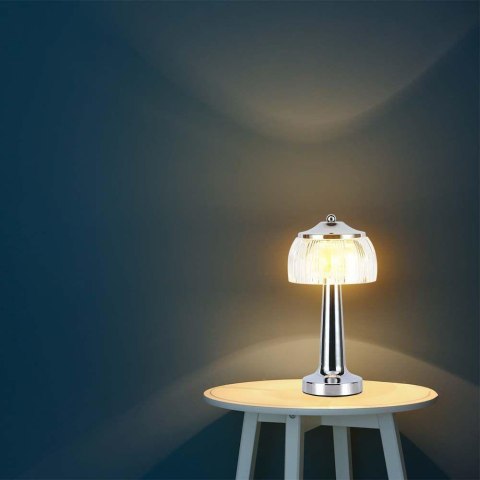 Lampka Biurkowa Nocna V-TAC 1W LED 26cm Ładowanie USB Ściemnianie Chrom VT-1048 3000K-6000K 55lm Lampka Biurkowa Nocna V-TAC 1W LED 26cm Ładowanie USB Ściemnianie Chrom VT-1048 3000K-6000K 55lm