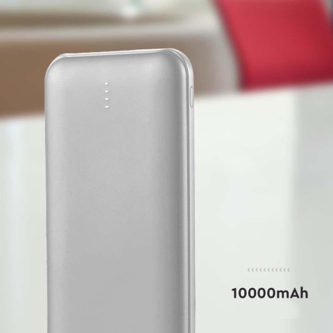 Power Bank V-TAC 10000mAh SLIM TYPE C Srebrny VT-3527 Power Bank V-TAC 10000mAh SLIM TYPE C Srebrny VT-3527