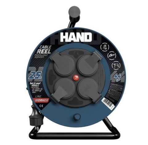 HAND PRZEDŁUŻACZ BĘBEN 50m 3x1,5mm 16A / 3680W / IP44 HAND PRZEDŁUŻACZ BĘBEN 50m 3x1,5mm 16A / 3680W / IP44