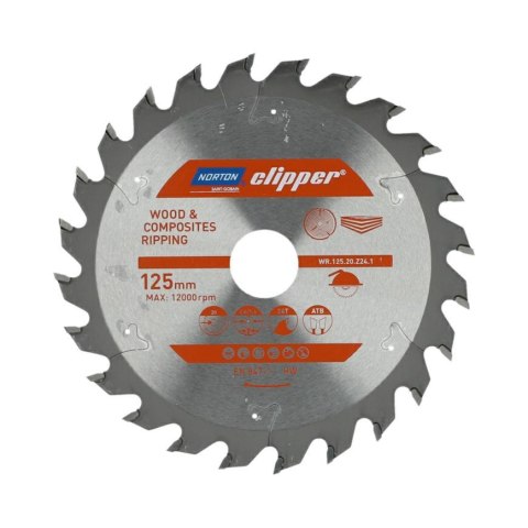 NORTON PIŁA TARCZOWA 125mm x 20mm x 24z DREWNO I KOMPOZYTY ATB (2,6 / 1,6) NORTON PIŁA TARCZOWA 125mm x 20mm x 24z DREWNO I KOMPOZYTY ATB (2,6 / 1,6)