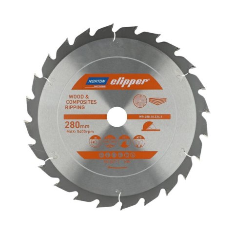 NORTON PIŁA TARCZOWA 280mm x 30mm x 24z DREWNO I KOMPOZYTY ATB (3,2 / 2,2) NORTON PIŁA TARCZOWA 280mm x 30mm x 24z DREWNO I KOMPOZYTY ATB (3,2 / 2,2)