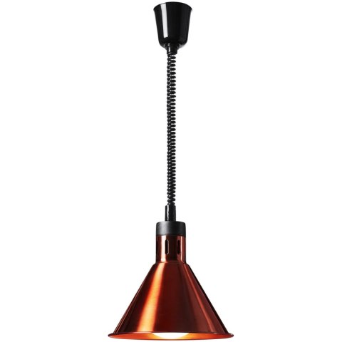 Lampa grzewcza do potraw na podczerwień IR wisząca miedziana śr. 27 cm 250 W Lampa grzewcza do potraw na podczerwień IR wisząca miedziana śr. 27 cm 250 W