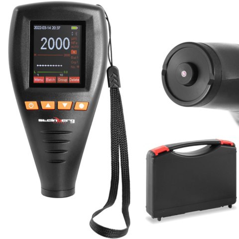 Miernik tester grubości warstw lakieru z analizą danych Bluetooth zakres 0-2000 µm + Walizka Miernik tester grubości warstw lakieru z analizą danych Bluetooth zakres 0-2000 µm + Walizka