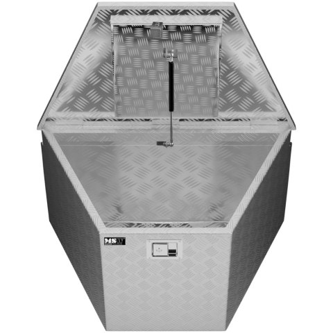 Skrzynia narzędziowa transportowa aluminiowa zamykana na klucz 150 l 81.5 x 47.5 x 46 cm Skrzynia narzędziowa transportowa aluminiowa zamykana na klucz 150 l 81.5 x 47.5 x 46 cm