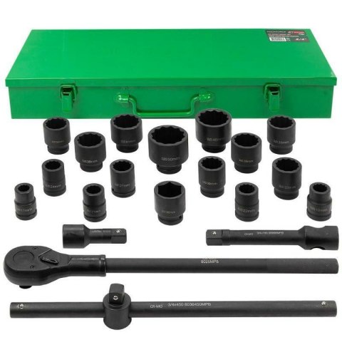 ROCKFORCE ZESTAW KLUCZY UDAROWYCH 21el. 3/4" 12KĄT. 17-50mm ROCKFORCE ZESTAW KLUCZY UDAROWYCH 21el. 3/4" 12KĄT. 17-50mm
