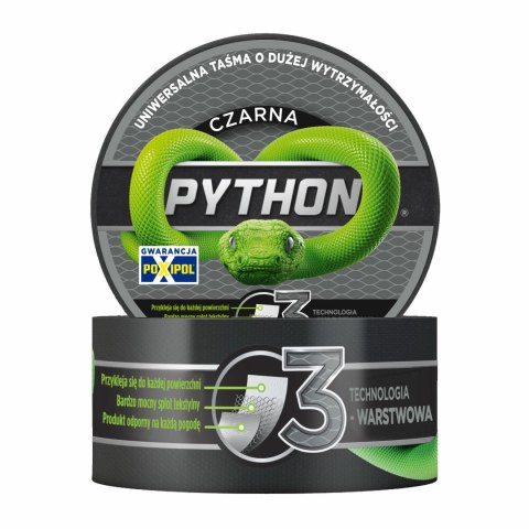 TAŚMA UNIWERSALNA PYTHON 48mm x 9m CZARNA TAŚMA UNIWERSALNA PYTHON 48mm x 9m CZARNA
