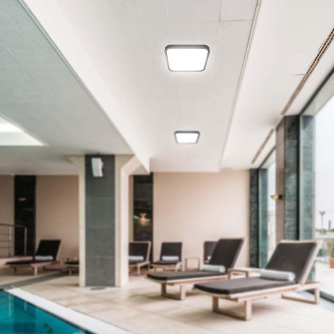 Plafon V-TAC 36W LED Kwadrat 42x42cm Natynkowy Pilot Czujnik Ruchu IP44 Czarny VT-8630S 4000K 3820lm