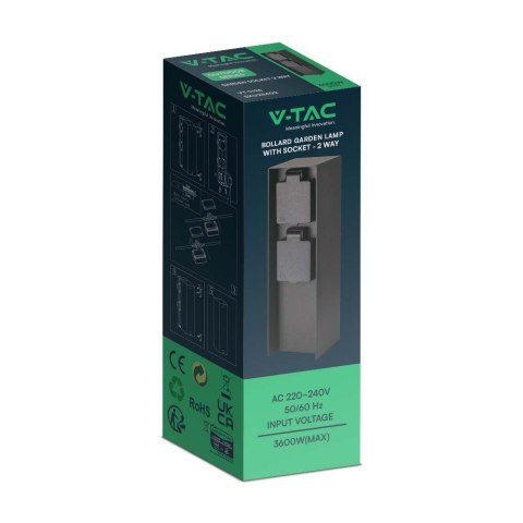 Słupek Ogrodowy V-TAC 2 Gniazda 2x16A 23cm 3600W IP44 Grafit VT-1196 3 Lata Gwarancji Słupek Ogrodowy V-TAC 2 Gniazda 2x16A 23cm 3600W IP44 Grafit VT-1196 3 Lata Gwarancji