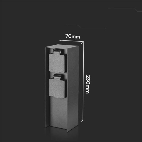 Słupek Ogrodowy V-TAC 2 Gniazda 2x16A 23cm 3600W IP44 Grafit VT-1196 3 Lata Gwarancji Słupek Ogrodowy V-TAC 2 Gniazda 2x16A 23cm 3600W IP44 Grafit VT-1196 3 Lata Gwarancji