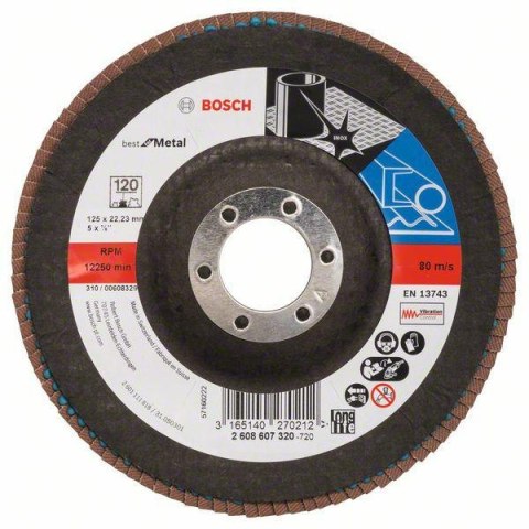 BOSCH ŚCIERNICA LISTKOWA 125mm X571 P120 BEST FOR METAL WYPUKŁA BOSCH ŚCIERNICA LISTKOWA 125mm X571 P120 BEST FOR METAL WYPUKŁA