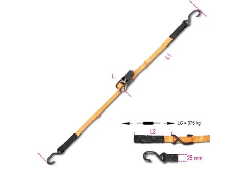 BETA PAS MOCUJĄCY Z NAPINACZEM ZAPADKOWYM, Z 2 HAKAMI I UCHAMI, Z POLIESTRU 25mm 3m +HAK BETA PAS MOCUJĄCY Z NAPINACZEM ZAPADKOWYM, Z 2 HAKAMI I UCHAMI, Z POLIESTRU 25mm 3m +HAK