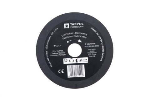 TARPOL TARNIK PROSTY FI = 125mm x 3 x 22,2mm, GŁADŹ WSTĘPNA T-11 TARPOL TARNIK PROSTY FI = 125mm x 3 x 22,2mm, GŁADŹ WSTĘPNA T-11