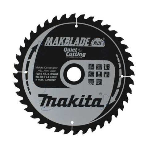 PIŁA TARCZOWA DO DREWNA 255x30mm 40-ZĘBÓW MAKBLADE >>>B-32471 PIŁA TARCZOWA DO DREWNA 255x30mm 40-ZĘBÓW MAKBLADE >>>B-32471