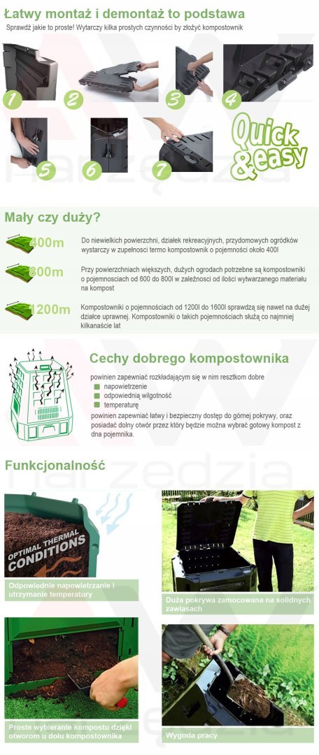 PROSPERPLAST KOMPOSTOWNIK 380L CZARNY 82 x 72 x 72cm PROSPERPLAST KOMPOSTOWNIK 380L CZARNY 82 x 72 x 72cm