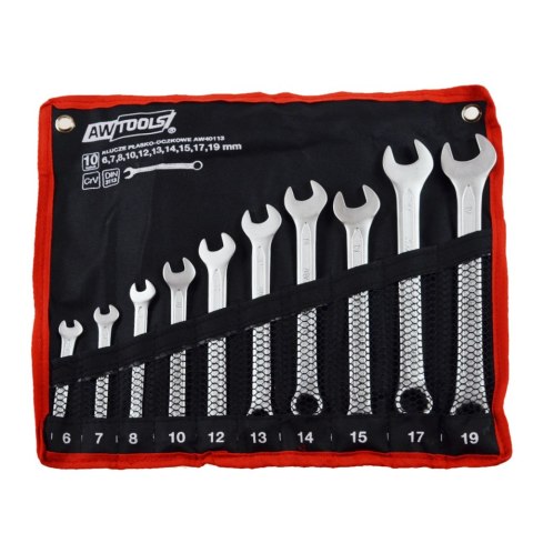 AWTOOLS KLUCZE PŁASKO-OCZKOWE KOMPLET 10elem. 6,7,8,10,12,13,14,15,17,19 mm AWTOOLS KLUCZE PŁASKO-OCZKOWE KOMPLET 10elem. 6,7,8,10,12,13,14,15,17,19 mm