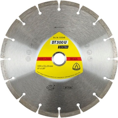 KLINGSPOR TARCZA DIAMENTOWA SEGMENTOWA 230mm x 2,3mm x 22,2mm DT300U, BETON KLINGSPOR TARCZA DIAMENTOWA SEGMENTOWA 230mm x 2,3mm x 22,2mm DT300U, BETON