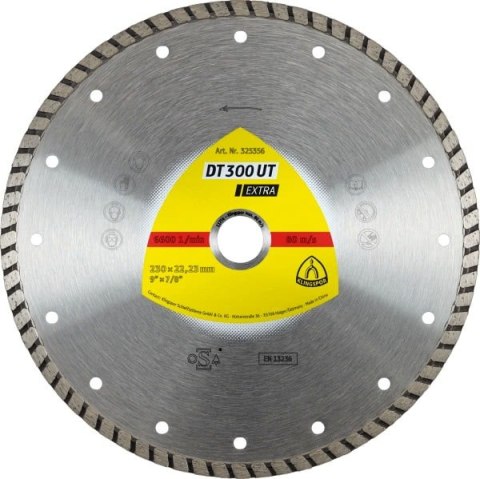 KLINGSPOR TARCZA DIAMENTOWA TURBO 125mm x 1,9mm x 22,2mm EXTRA DT300UT, BETON KLINGSPOR TARCZA DIAMENTOWA TURBO 125mm x 1,9mm x 22,2mm EXTRA DT300UT, BETON