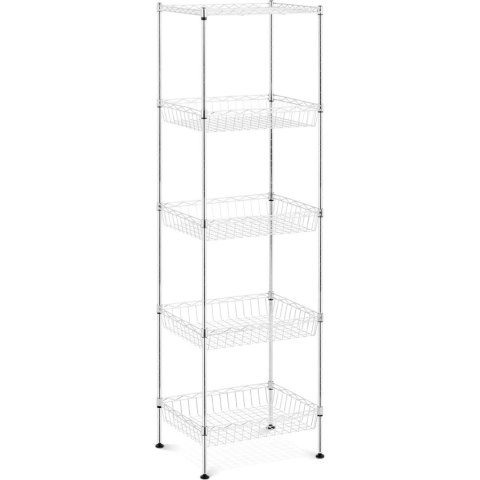 Regał druciany metalowy do magazynu garderoby 5 koszy 45 x 35 x 152 cm do 100 kg Regał druciany metalowy do magazynu garderoby 5 koszy 45 x 35 x 152 cm do 100 kg