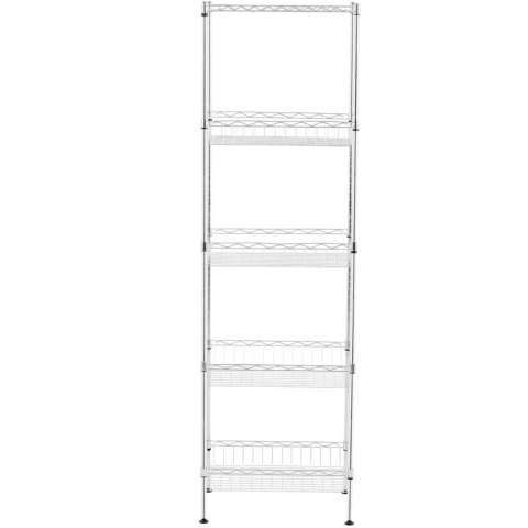 Regał druciany metalowy do magazynu garderoby 5 koszy 45 x 35 x 152 cm do 100 kg Regał druciany metalowy do magazynu garderoby 5 koszy 45 x 35 x 152 cm do 100 kg