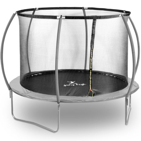 Trampolina ogrodowa z siatką i osłoną na sprężyny śr. 305 cm do 100 kg czarno-szara Trampolina ogrodowa z siatką i osłoną na sprężyny śr. 305 cm do 100 kg czarno-szara