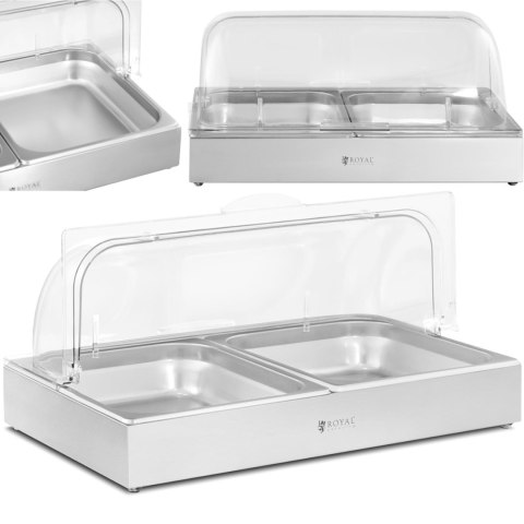 Witryna ekspozycyjna bufetowa śniadaniowa z pokrywą rolltop 2x GN 1/2 2x 4 l Witryna ekspozycyjna bufetowa śniadaniowa z pokrywą rolltop 2x GN 1/2 2x 4 l