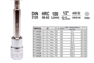 YATO KLUCZ TRZPIENIOWY TORX 1/2" T60x100mm