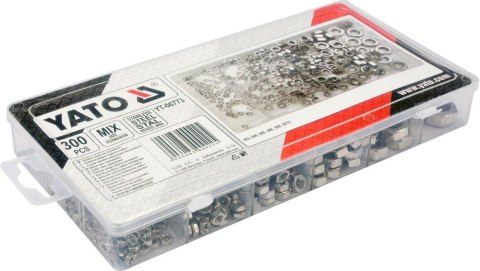 YATO ZESTAW NAKRĘTEK METRYCZNYCH NIERDZEWNYCH 300szt. MIX M3, M4, M5, M6, M8, M10 YATO ZESTAW NAKRĘTEK METRYCZNYCH NIERDZEWNYCH 300szt. MIX M3, M4, M5, M6, M8, M10