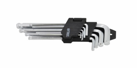 AWTOOLS KLUCZE IMBUSOWE SZEŚCIOKĄTNE Z KULKĄ / 1,5-10mm / 9 elem. 1.5/2/2.5/3/4/5/7/8/10mm AWTOOLS KLUCZE IMBUSOWE SZEŚCIOKĄTNE Z KULKĄ / 1,5-10mm / 9 elem. 1.5/2/2.5/3/4/5/7/8/10mm