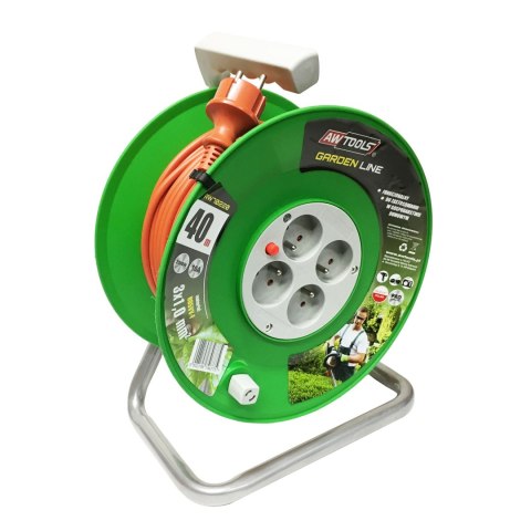 AWTOOLS PRZEDŁUŻACZ BĘBNOWY GARDEN LINE 40m 3x1mm 10A / 2300W AWTOOLS PRZEDŁUŻACZ BĘBNOWY GARDEN LINE 40m 3x1mm 10A / 2300W